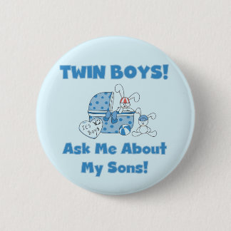 Ask About My Twin Sons Tshirts and Gifts 6 Cm Round Badge