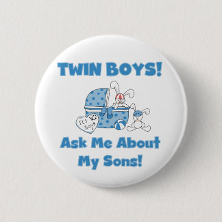 Ask About My Twin Sons Tshirts and Gifts 6 Cm Round Badge