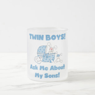 Ask About My Twin Sons Tshirts and Gifts Frosted Glass Coffee Mug