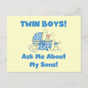Ask About My Twin Sons Tshirts and Gifts Postcard