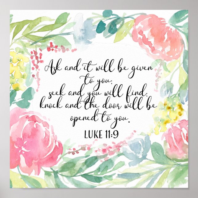 Ask and it will be given | Christian Art Poster (Front)