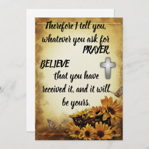 Ask for In Prayer Scripture Flat Greeting Card 