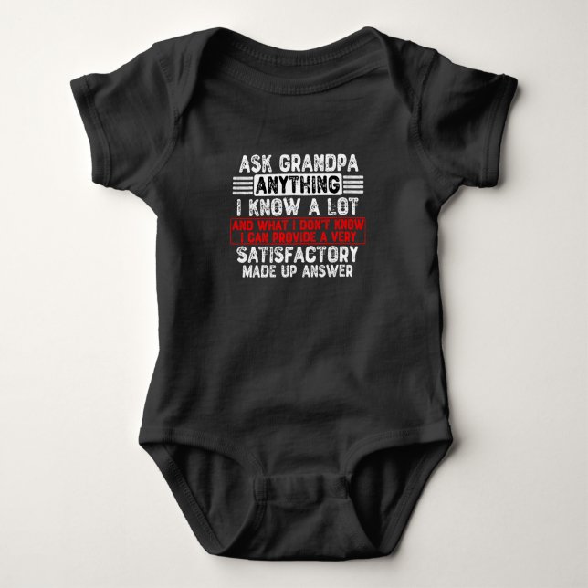 Ask Grandpa Anything Baby Bodysuit (Front)