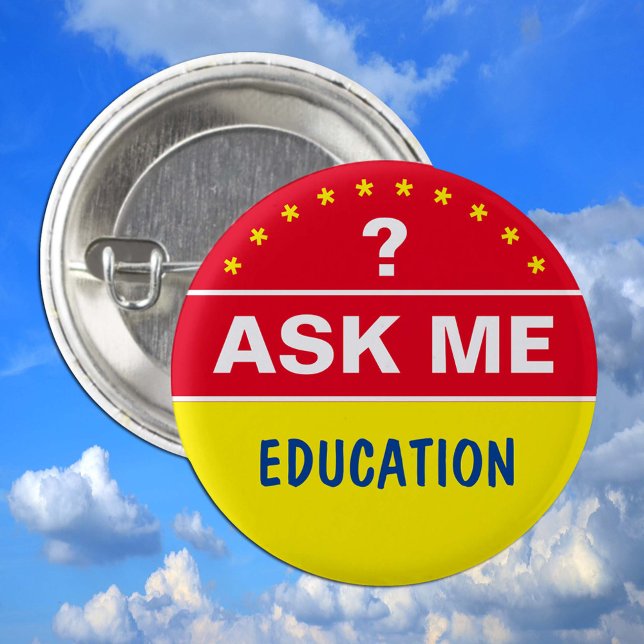 Ask Me About EDUCATION - personalised text 3 Cm Round Badge (Creator Uploaded)
