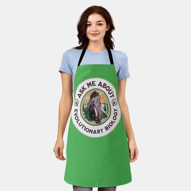Ask Me About Evolutionary Biology Woolly Mammoth Apron (Worn)