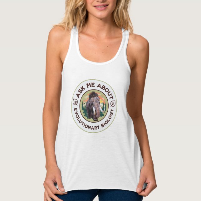 Ask Me About Evolutionary Biology Woolly Mammoth Singlet (Front)