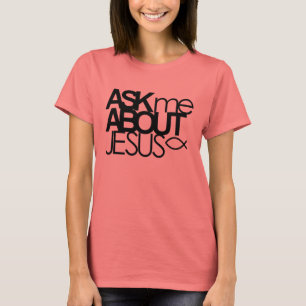 Ask Me About Jesus Ringer Shirt