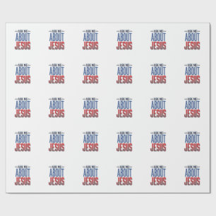 Ask Me About Jesus Vintage Christian Shirt Design  Wrapping Paper