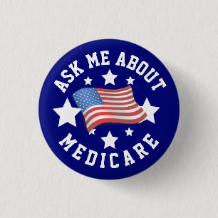 Ask Me About Medicare  3 Cm Round Badge
