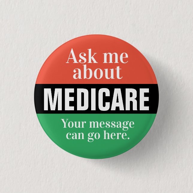 Ask Me About Medicare Button (Front)
