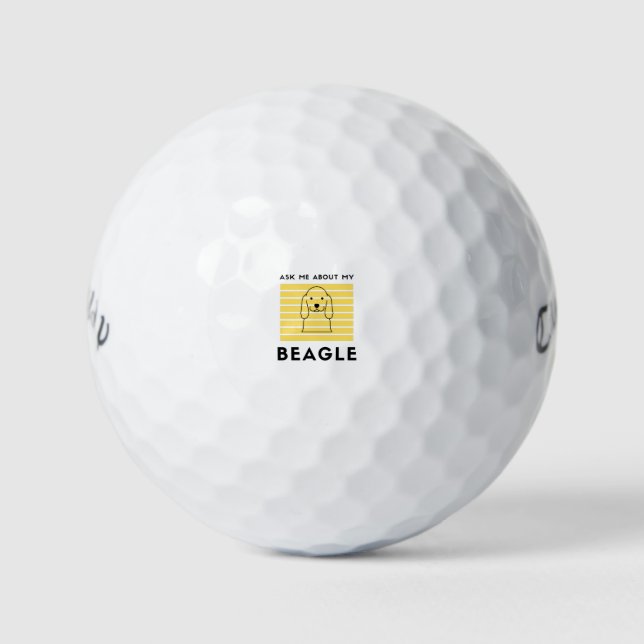 Ask me about my beagle dog golf balls (Front)