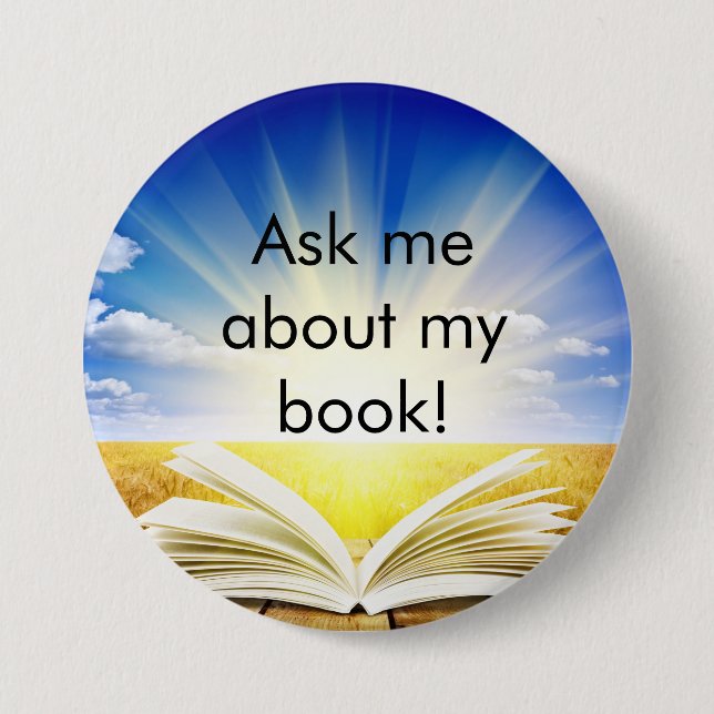 Ask me about my book - button (Front)