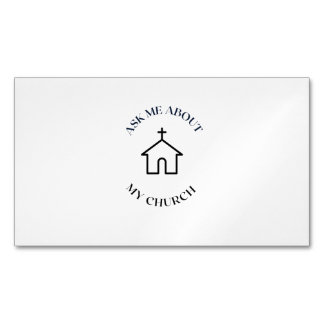 ask me about my church magnetic business card