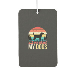 Ask Me About My Dogs Retro Sunset_1 Car Air Freshener
