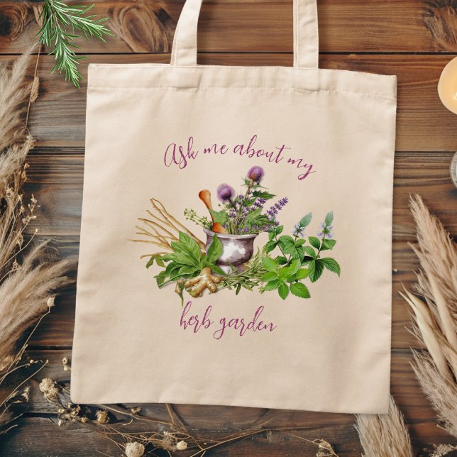 Ask Me About My Herb Garden Tote Bag (Creator Uploaded)