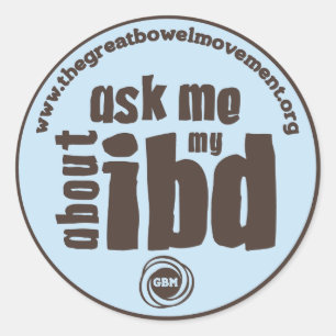 Ask Me About My IBD Sticker - Blue