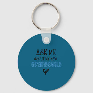 Ask Me About My New Granhild Blue Faux Glitter _1  Key Ring