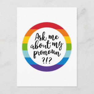 Ask Me About My Pronoun? Postcard