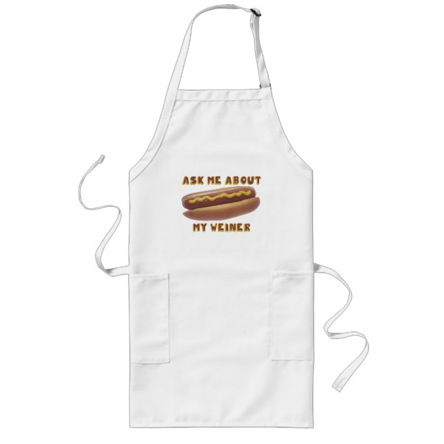 ASK ME ABOUT MY WEINER bbq apron (Front)