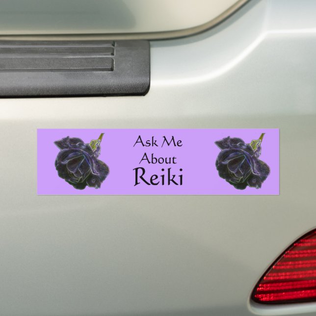 Ask Me About Reiki Rose  Bumper Sticker (On Car)