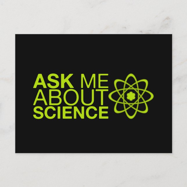 Ask me about Science Postcard (Front)