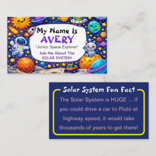 Ask Me About Space Kids Personalized Calling Card