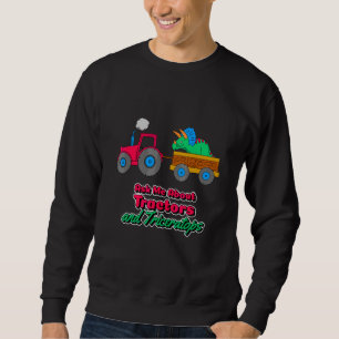 Ask Me About Tractors And Triceratops Boy's Sweatshirt