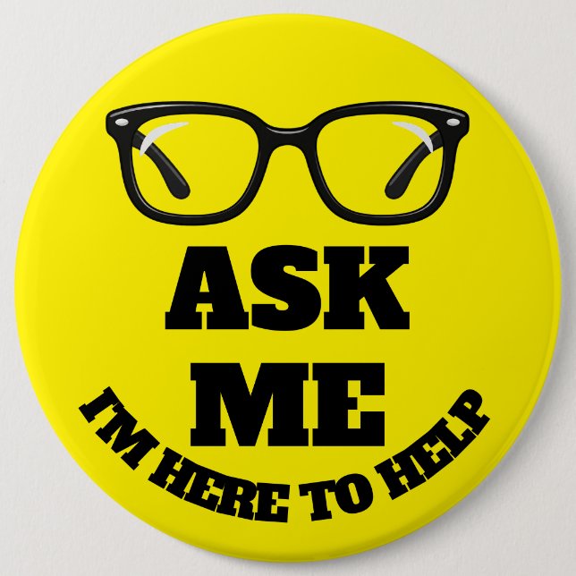 Ask Me Conference Button–Networking & Event Badge (Front)