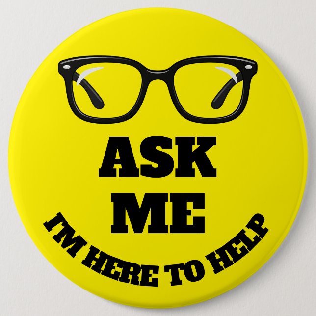 Ask Me Conference Button–Networking & Event Badge (Front)