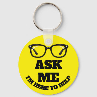 Ask Me Conference Button–Networking & Event Badge Key Ring