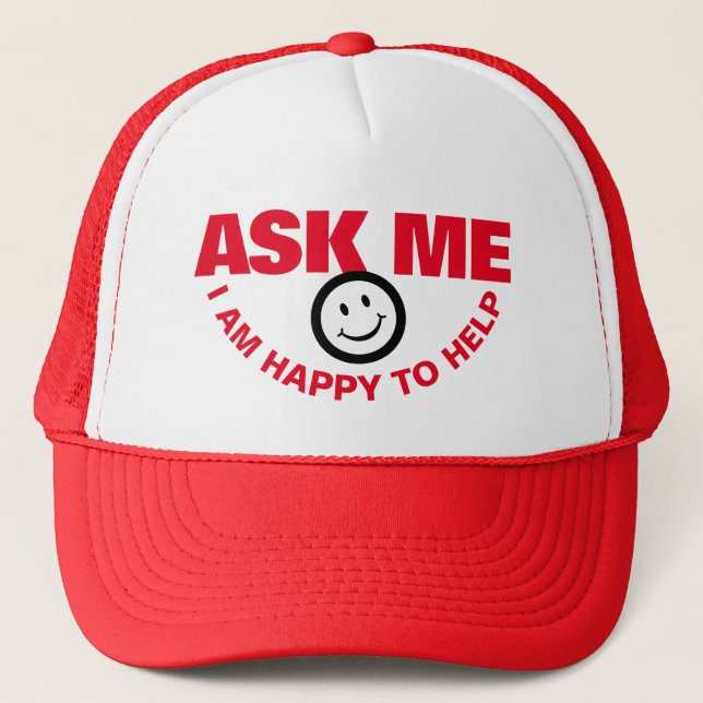 Ask me I happy to help customer service hat (Front)