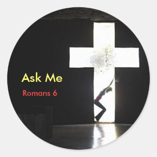 Ask Me "In the Cross" Classic Round Sticker