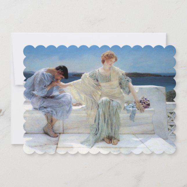 Ask Me No More, Alma Tadema, Wedding Invitation (Front)
