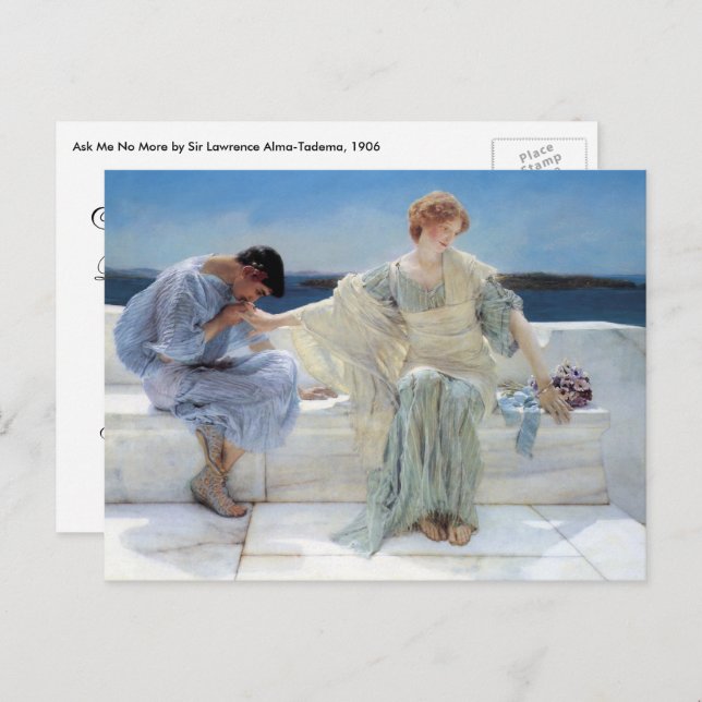 Ask Me No More by Alma Tadema Wedding Announcement Postcard (Front/Back)