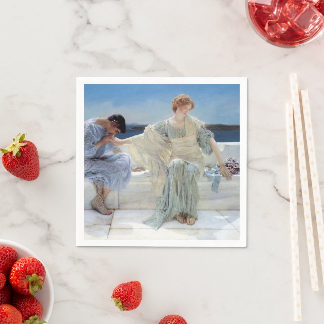 Ask Me No More by Alma Tadema Wedding Napkin (Insitu)