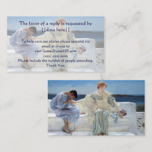 Ask Me No More by Alma Tadema Wedding RSVP Enclosure Card