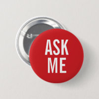 Ask Me | Red Volunteer Badge