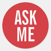 Ask Me | Red Volunteer Badge