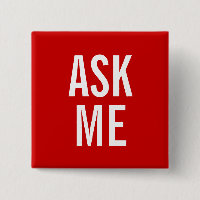 Ask Me Red Volunteer Badge School Museum