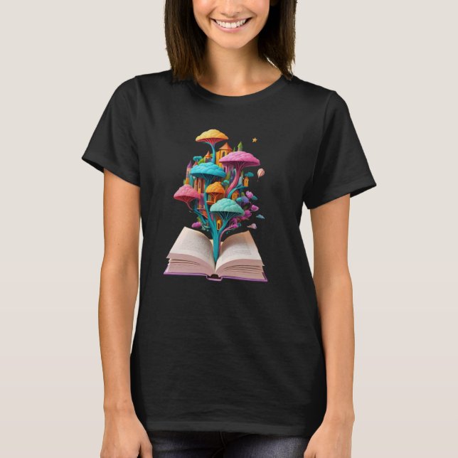 Ask me what I'm reading book worm design T-Shirt (Front)