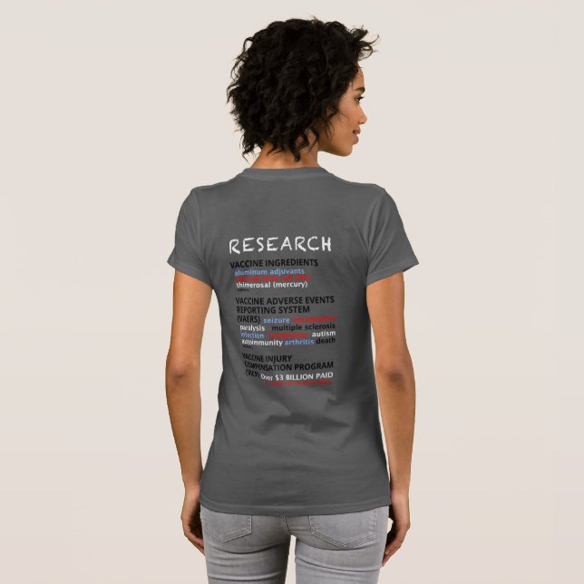 Ask Me Why I No Longer Vaccinate - Grey T-Shirt (Back Full)