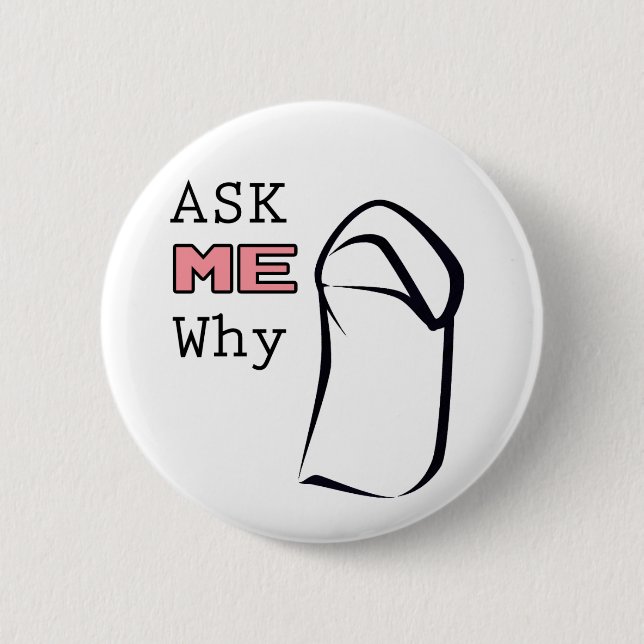 Ask ME Why (Niqab) 6 Cm Round Badge (Front)