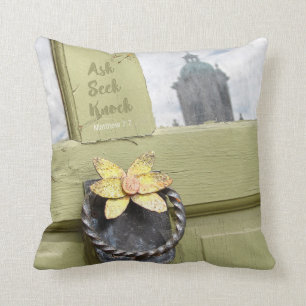 Ask Seek Knock Vintage Door Cushion