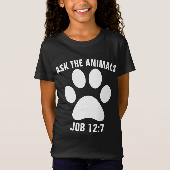 ASK THE ANIMALS Christian KIDS T-Shirts (Front)