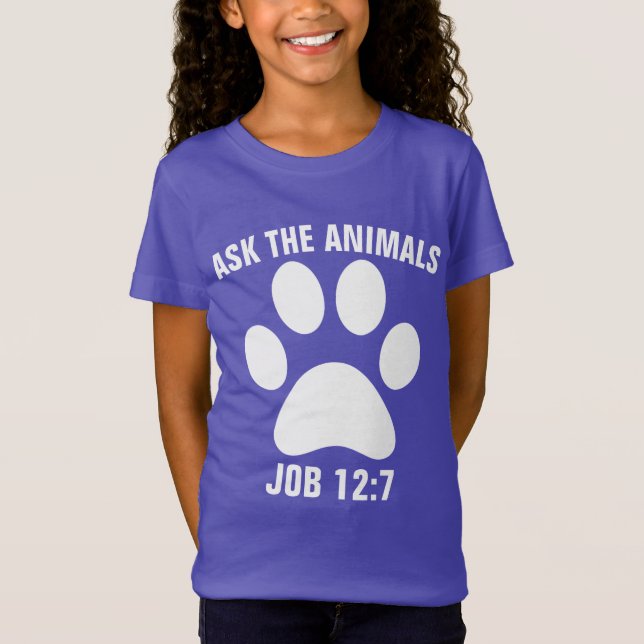 ASK THE ANIMALS Christian KIDS T-Shirts (Front)