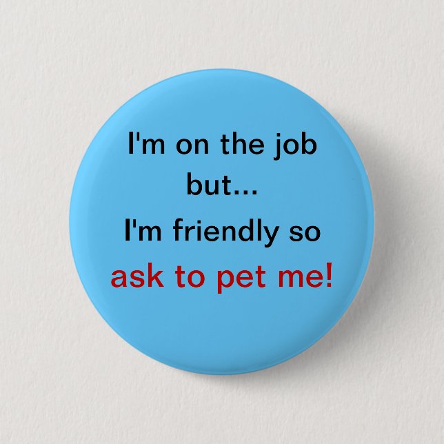Ask to pet button blue (Front)