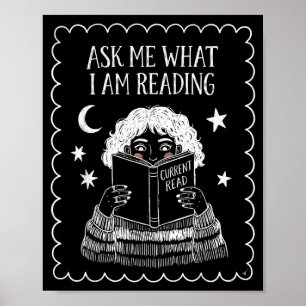Ask what reading book lover librarian reading poster