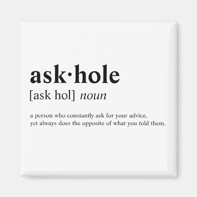 Askhole - Dictionary meaning Magnet (Front)