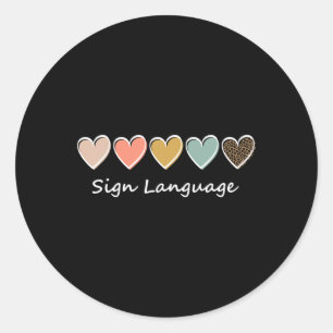ASL Alphabet American ASL Teacher Sing Language Classic Round Sticker