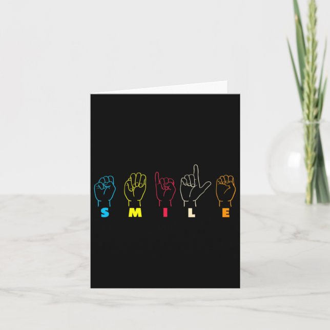 Asl Alphabet American Sing Language Asl Teacher  Card (Front)